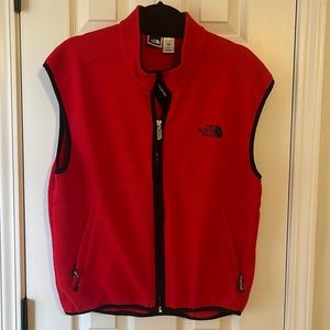 Northface vintage medium men’s vest red with black piping.